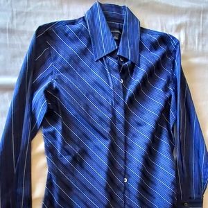 Blue striped button down shirt